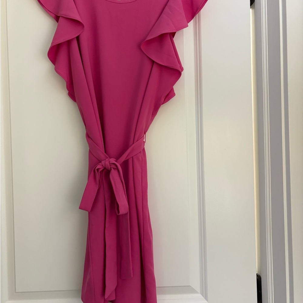 Elegant Pink Ruffle Dress